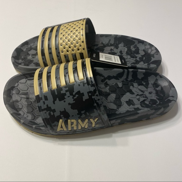 NWT US Army Slides Sandals Military Flag Stars - Picture 2 of 5